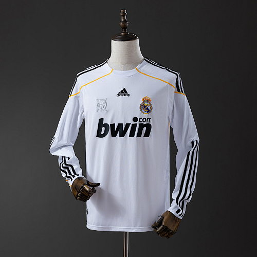 Retrô Real Madrid 09/10 Manga longa Titular S-XXL