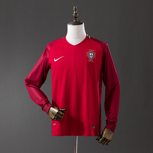 Retrô Portugal 2016 Manga longa Titular S-XXL
