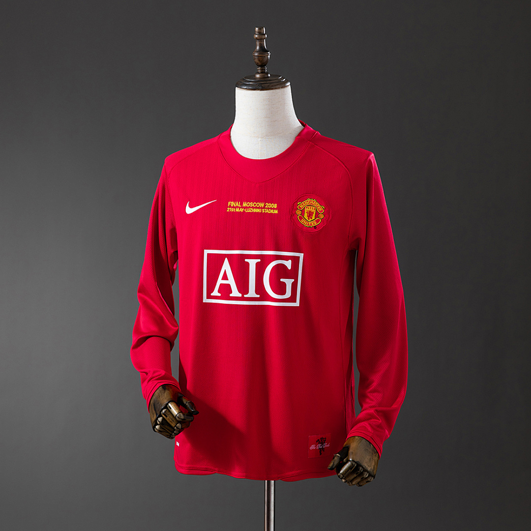 Retrô Manga longa M-U 07/08 Champions League version Titular S-XXL, foto 1