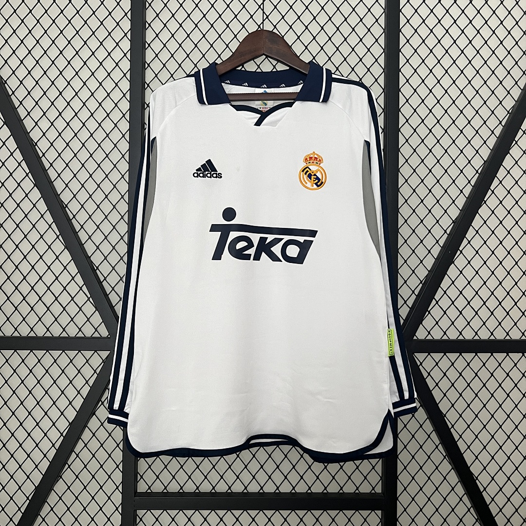 Retrô Manga longa Real Madrid 00/01 Titular S-XXL, foto 1