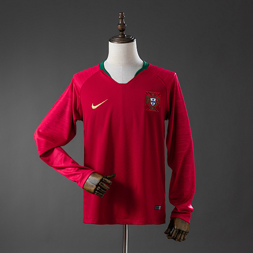 Portugal 2018 Titular Manga longa Retrô Camisa S-XXL