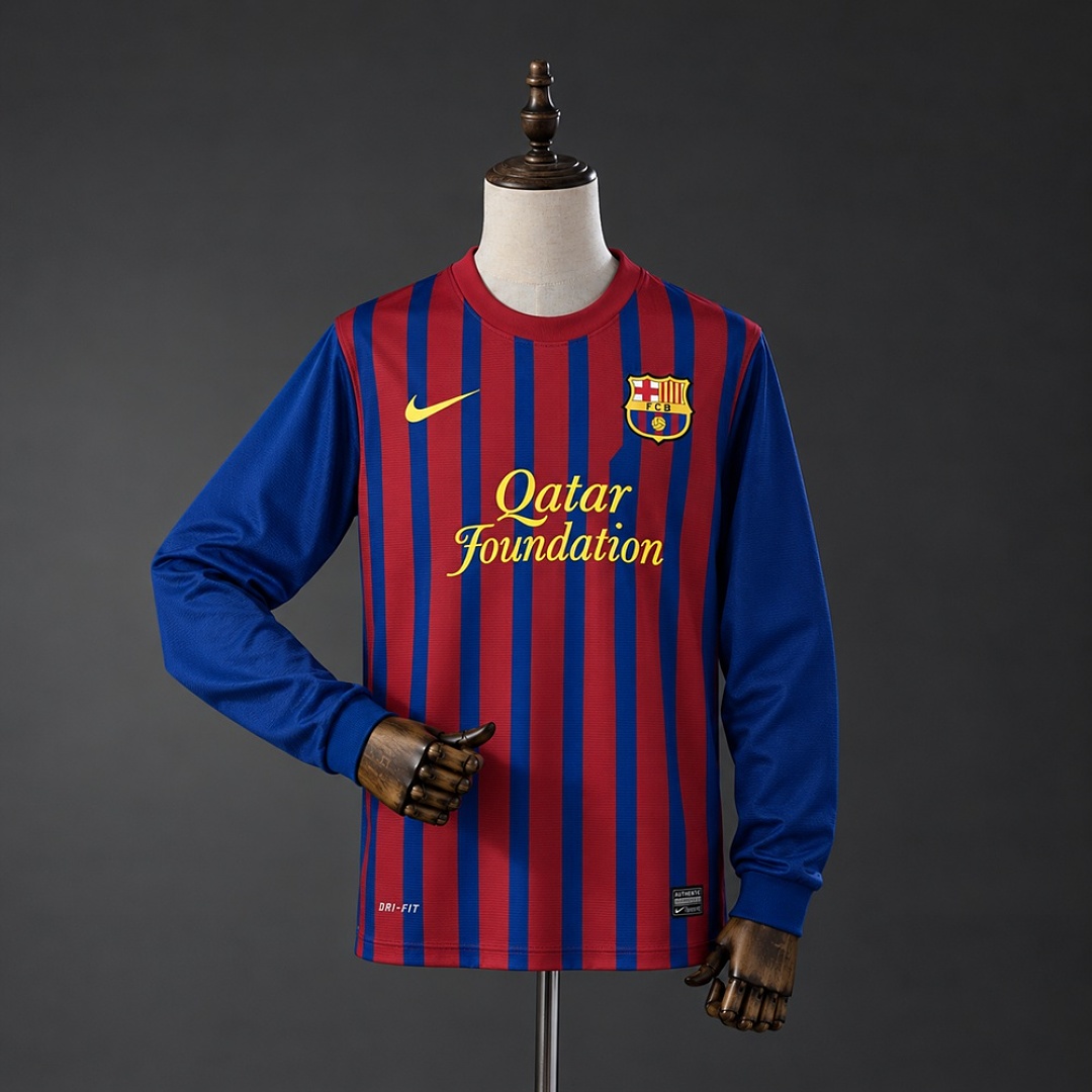 Barcelona 11/12 Titular Long Sleeves Retrô Camisa S-XXL, foto 1