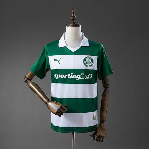 Palmeiras 25/26 Edição especial - White and Green Striped Camisa S-4XL