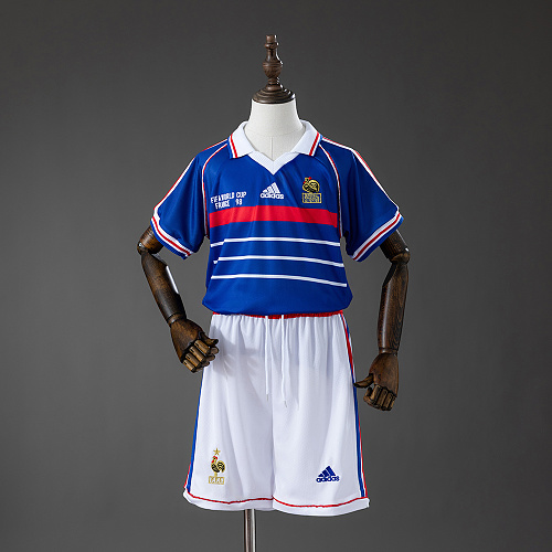 France 1998 Titular Retrô Kit infantil Tamanho 16-28