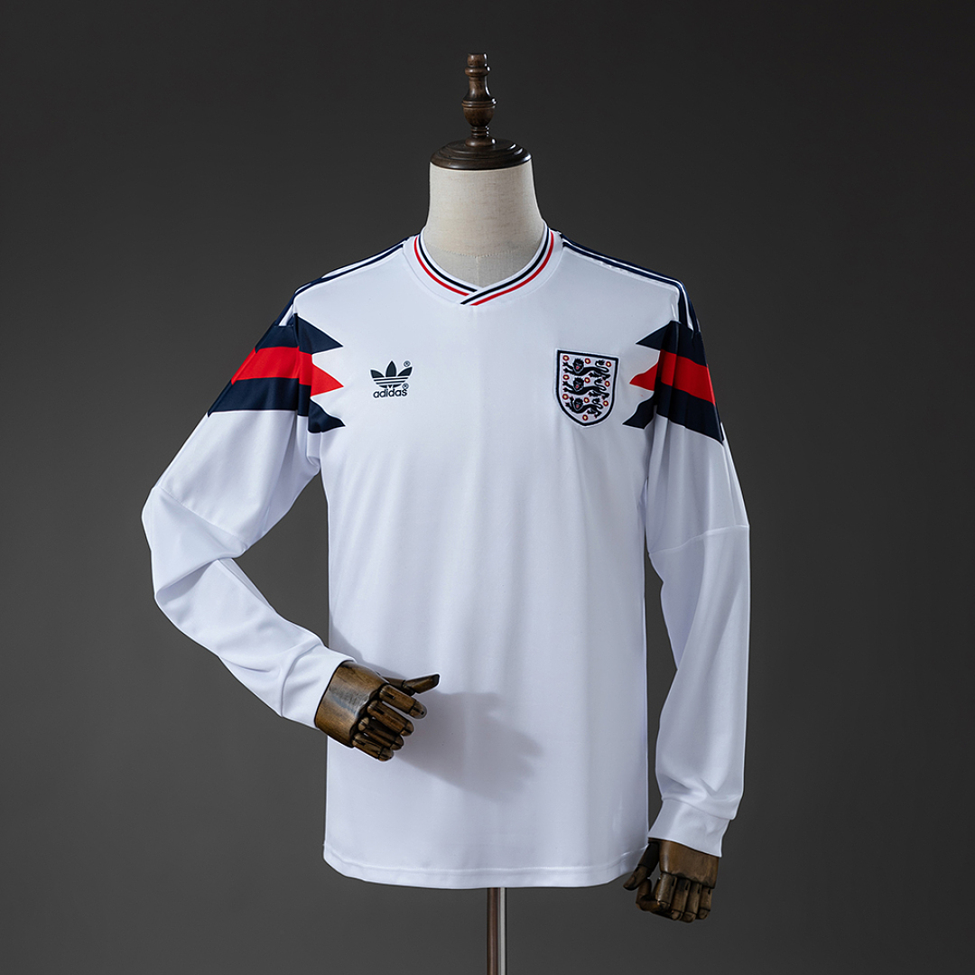 England 1990 Titular Retrô Manga longa Camisa S-XXL, foto 1