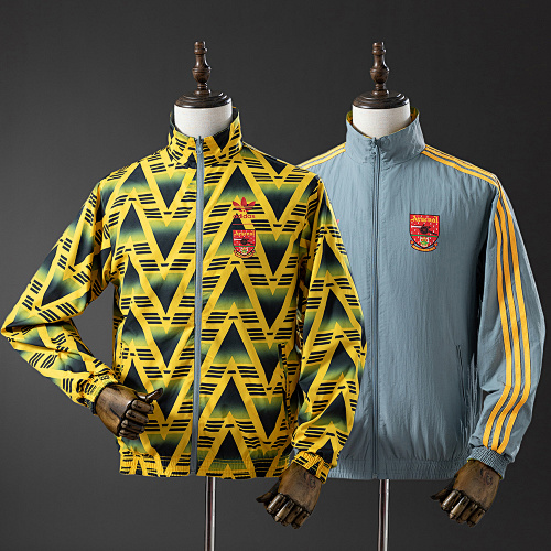 Arsenal Reversible Jacket Windbreaker - Yellow & Grey S-XXL