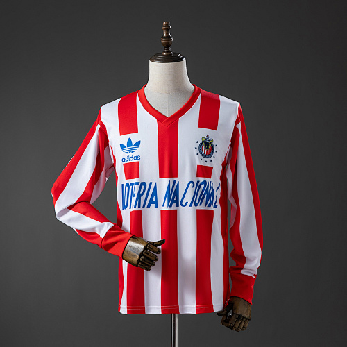 Chivas de Guadalajara 91/92 Titular Manga longa Retrô Camisa S-XXL