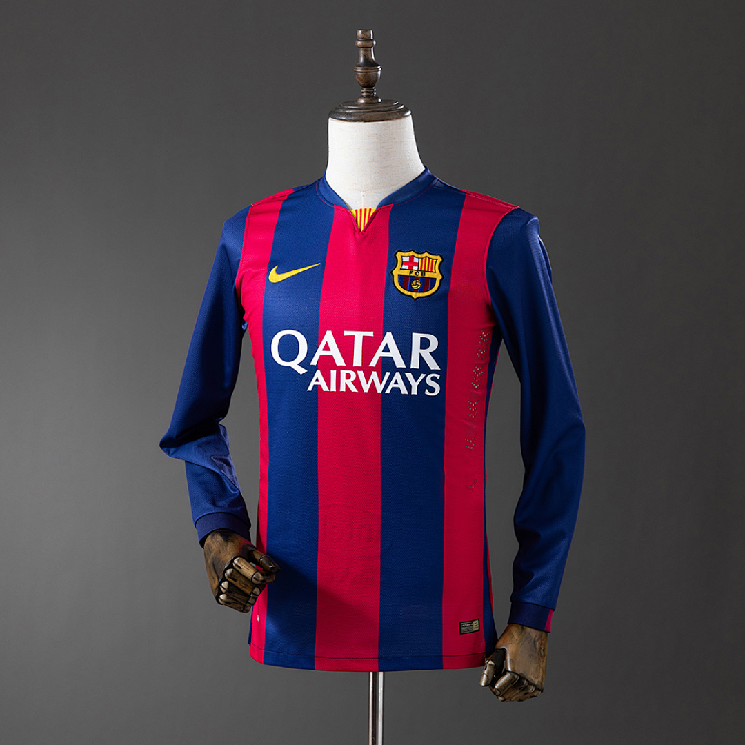 Barcelona 2014/15 Titular Manga longa Retrô Camisa S-XXL, foto 1