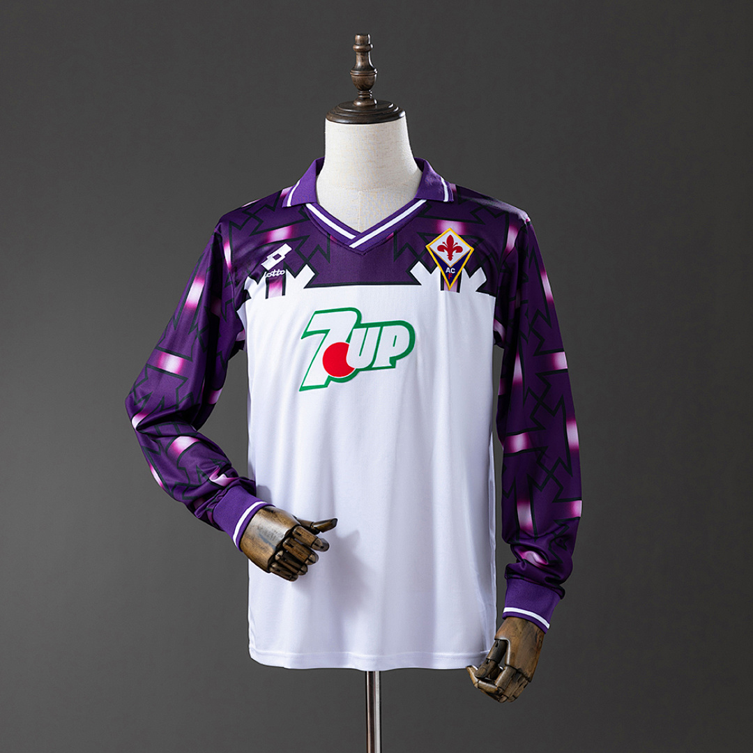 Fiorentina 92/93 Visitante Manga longa Retrô Camisa S-XXL, foto 1