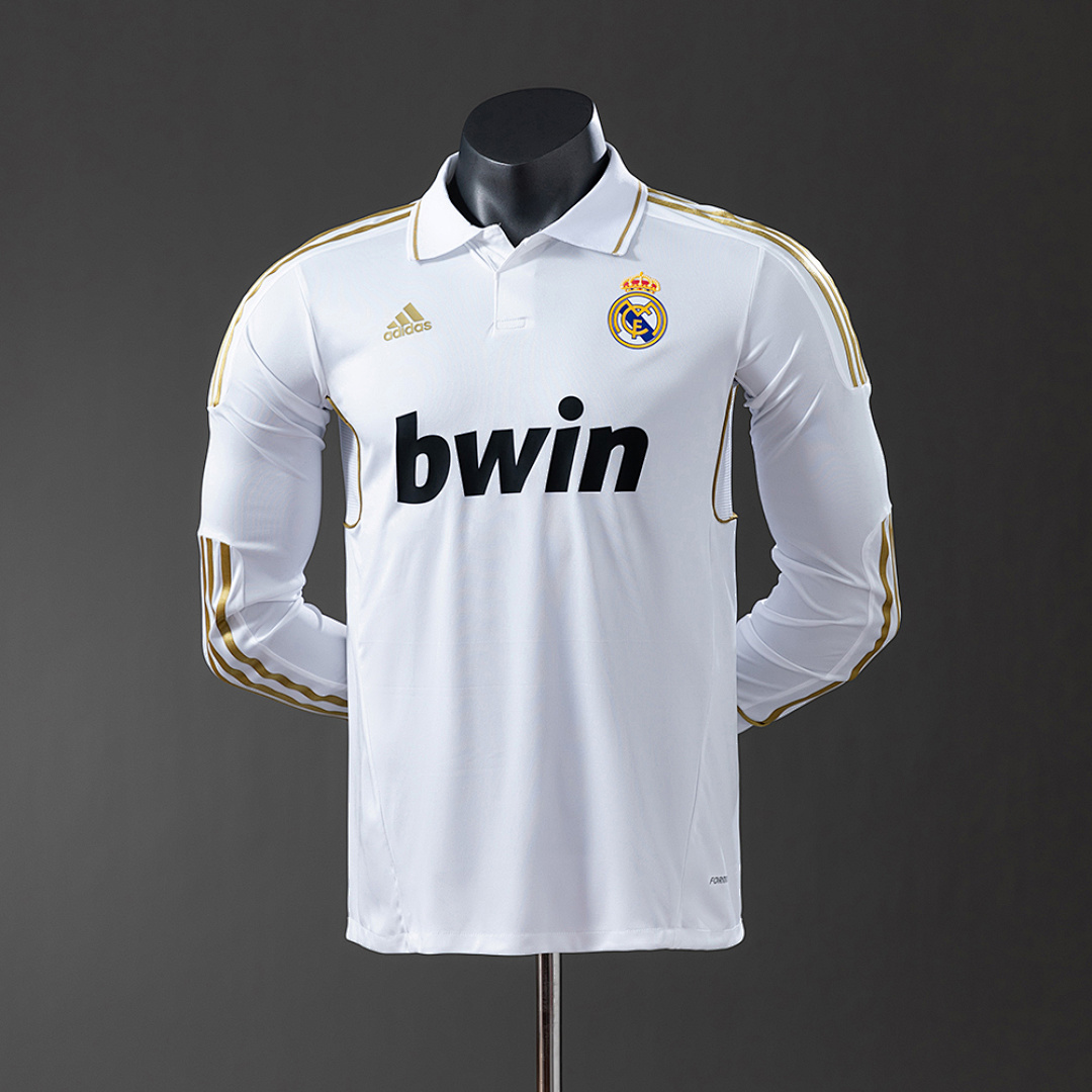 Real Madrid 11/12 Titular Manga longa Versão jogador Retrô Camisa S-3XL, foto 1