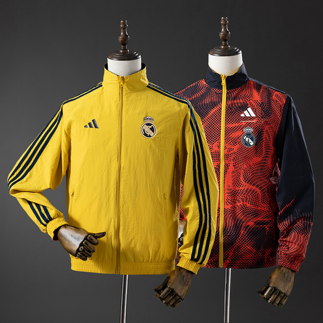 Real Madrid Reversible Jacket Windbreaker - Yellow & Red S-XXL, foto 1