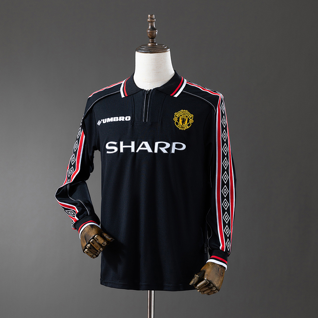 M-U 1998/99 Black Manga longa Retrô Camisa S-XXL, foto 1