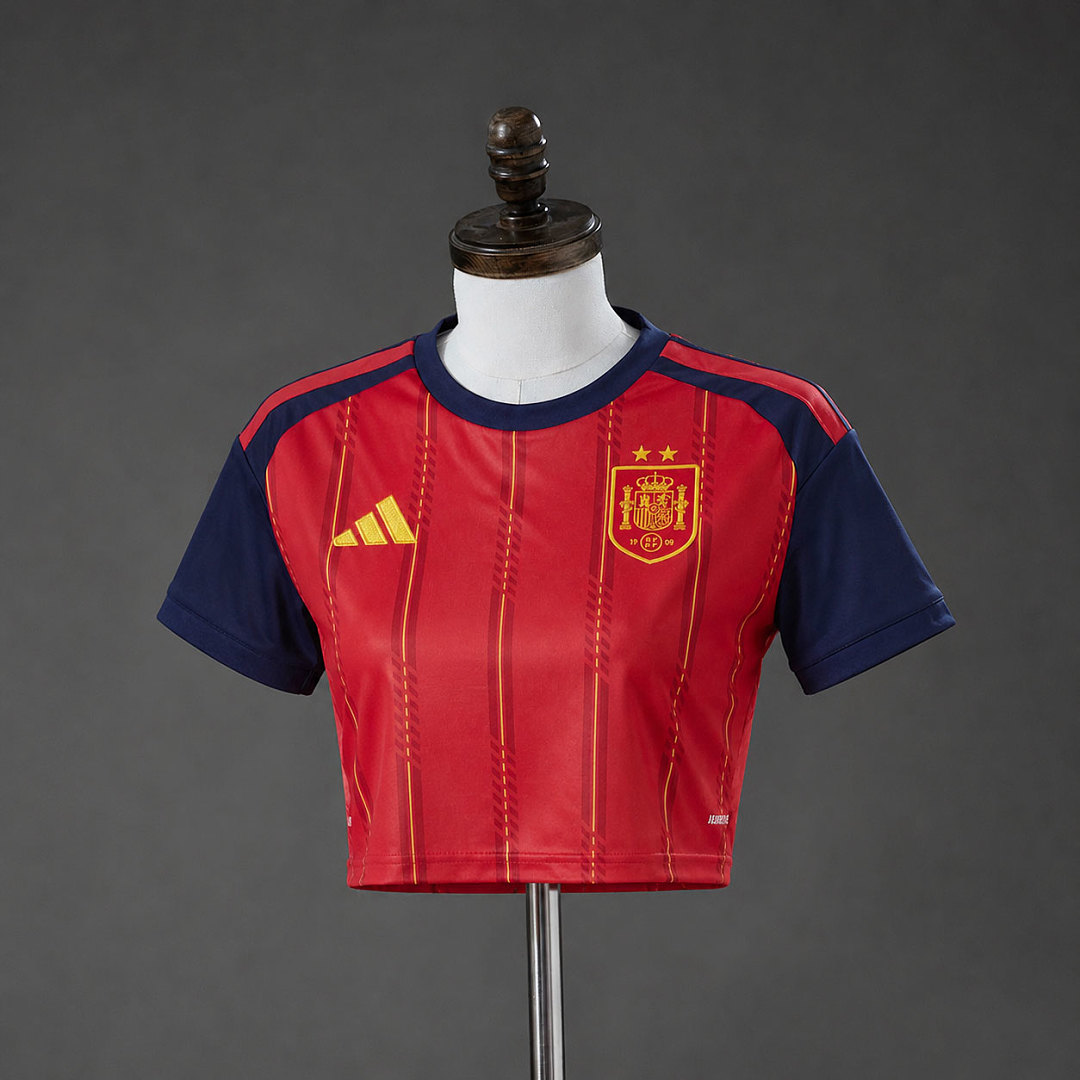 Spain 2026 Titular 2-Star Champion Edition Womens Crop Camisa S-XXL, foto 1