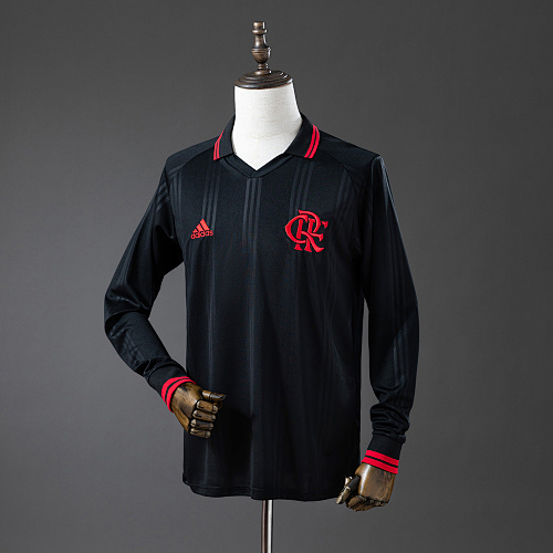Flamengo 2019/20 Black Classic Edition Manga longa Retrô Camisa S-XXL