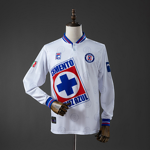 Cruz Azul 1998 Visitante Manga longa Retrô Camisa S-XXL