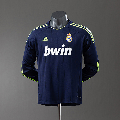 Real Madrid 12/13 Visitante Manga longa Versão jogador Retrô Camisa S-3XL
