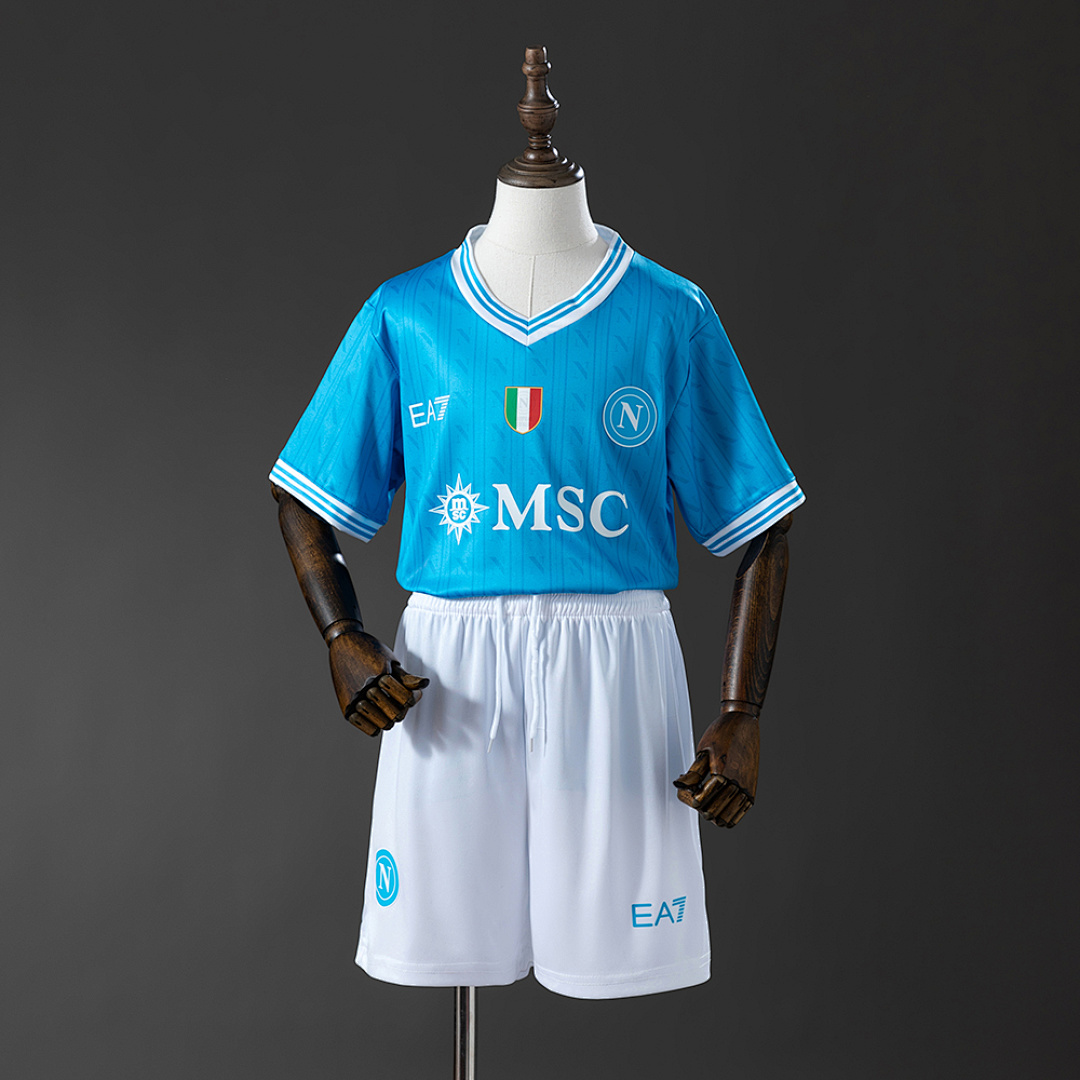 Napoli 25/26 Titular Kit infantil Tamanho 16-28, foto 1