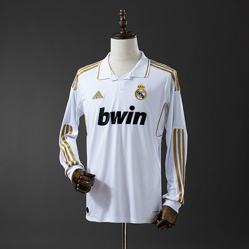 Retrô Real Madrid 11/12 Manga longa Titular S-XXL