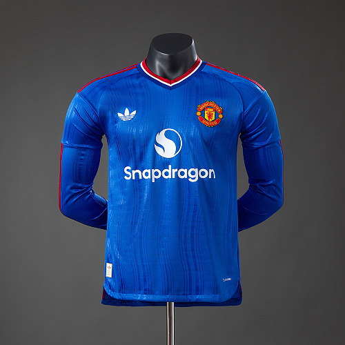 M-U 26/27 Visitante Versão jogador Manga longa Camisa S-3XL