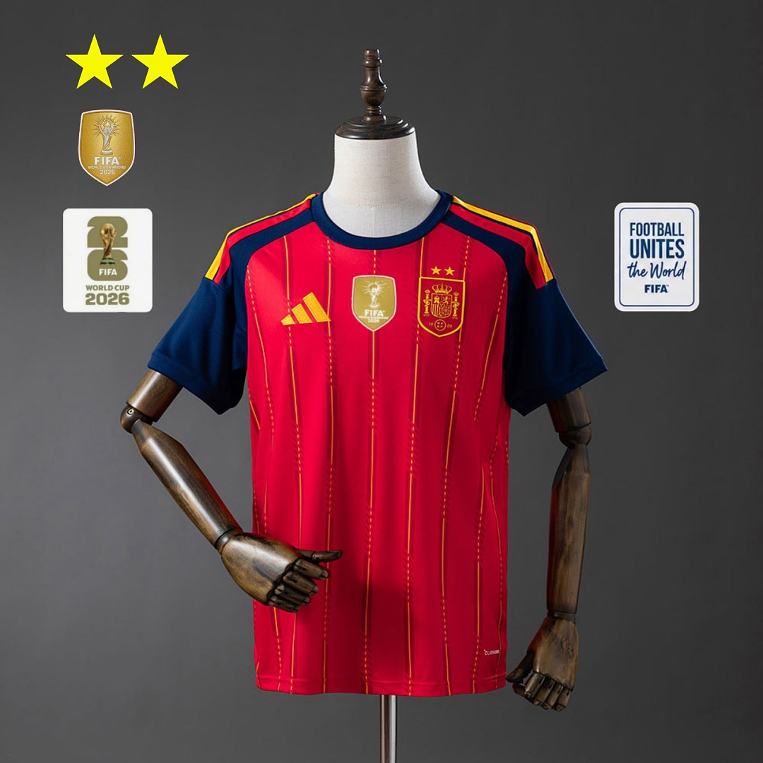 Spain 2026 Titular 2-Star Champion Edition Camisa S-4XL, foto 1