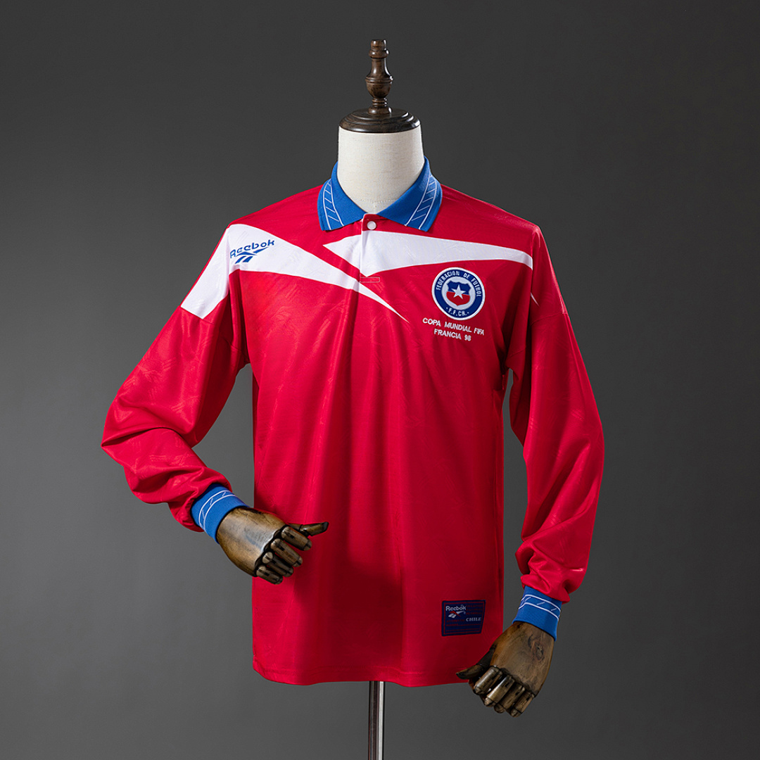 Retrô Manga longa 1998 Chile Titular S-XXL, foto 1