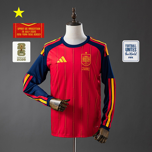 Spain 2026 Titular Manga longa Camisa S-4XL