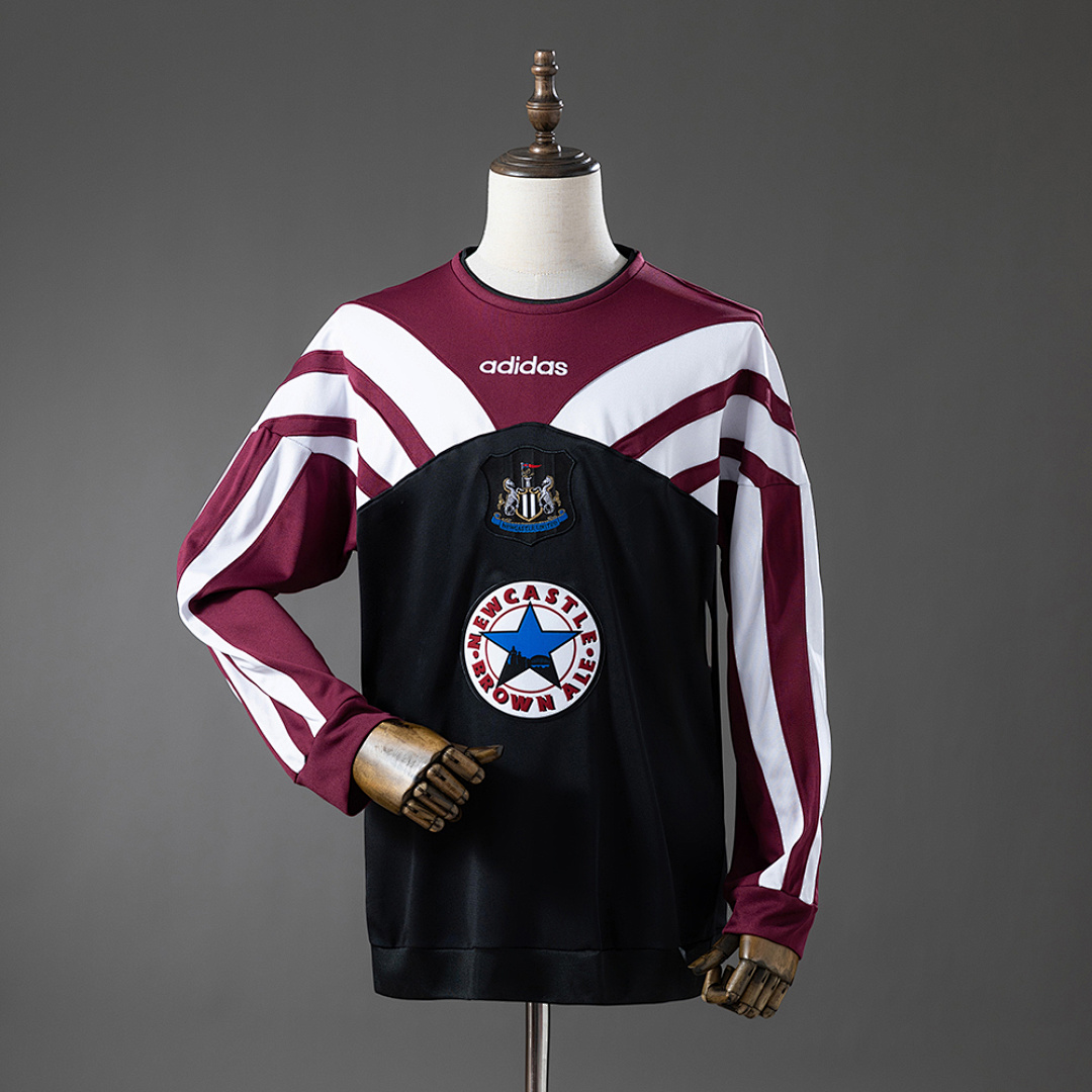 Newcastle United 95/96 Training Retrô Manga longa Camisa S-4XL, foto 1