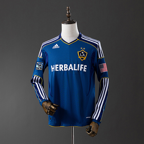 LA Galaxy 11/12 Visitante Manga longa Retrô Camisa S-XXL