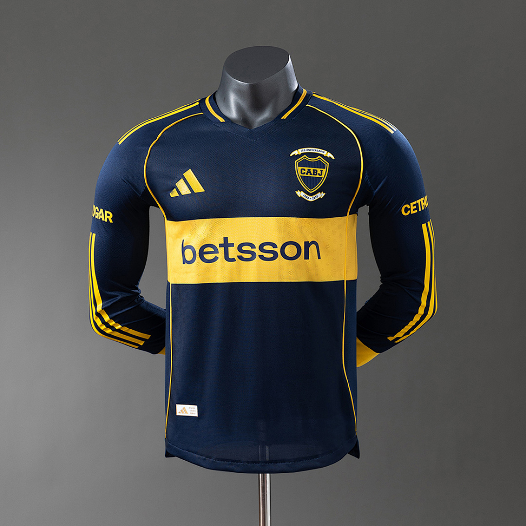 Boca Juniors 25/26 Versão jogador Titular Manga longa Camisa S-4XL, foto 1