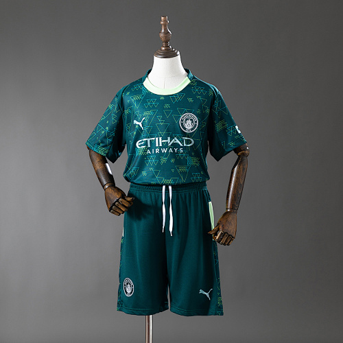 Manchester City 25/26 Fourth Visitante Kit infantil Tamanho 16-28