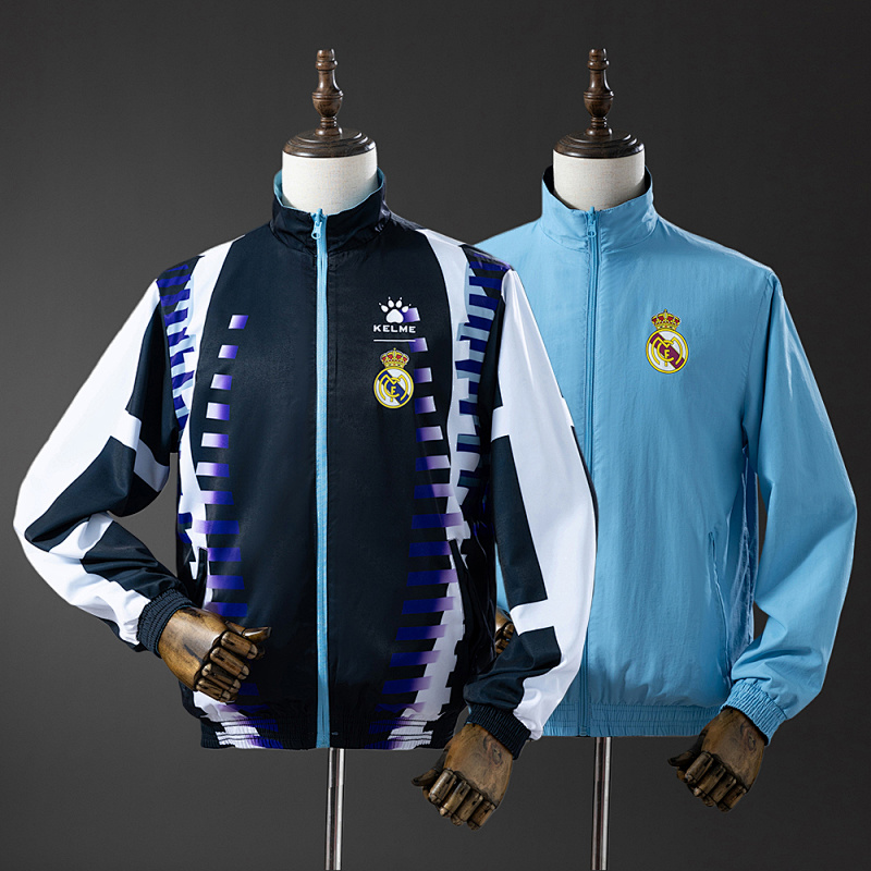 Real Madrid Reversible Jacket Windbreaker - Navy & Sky Blue S-XXL