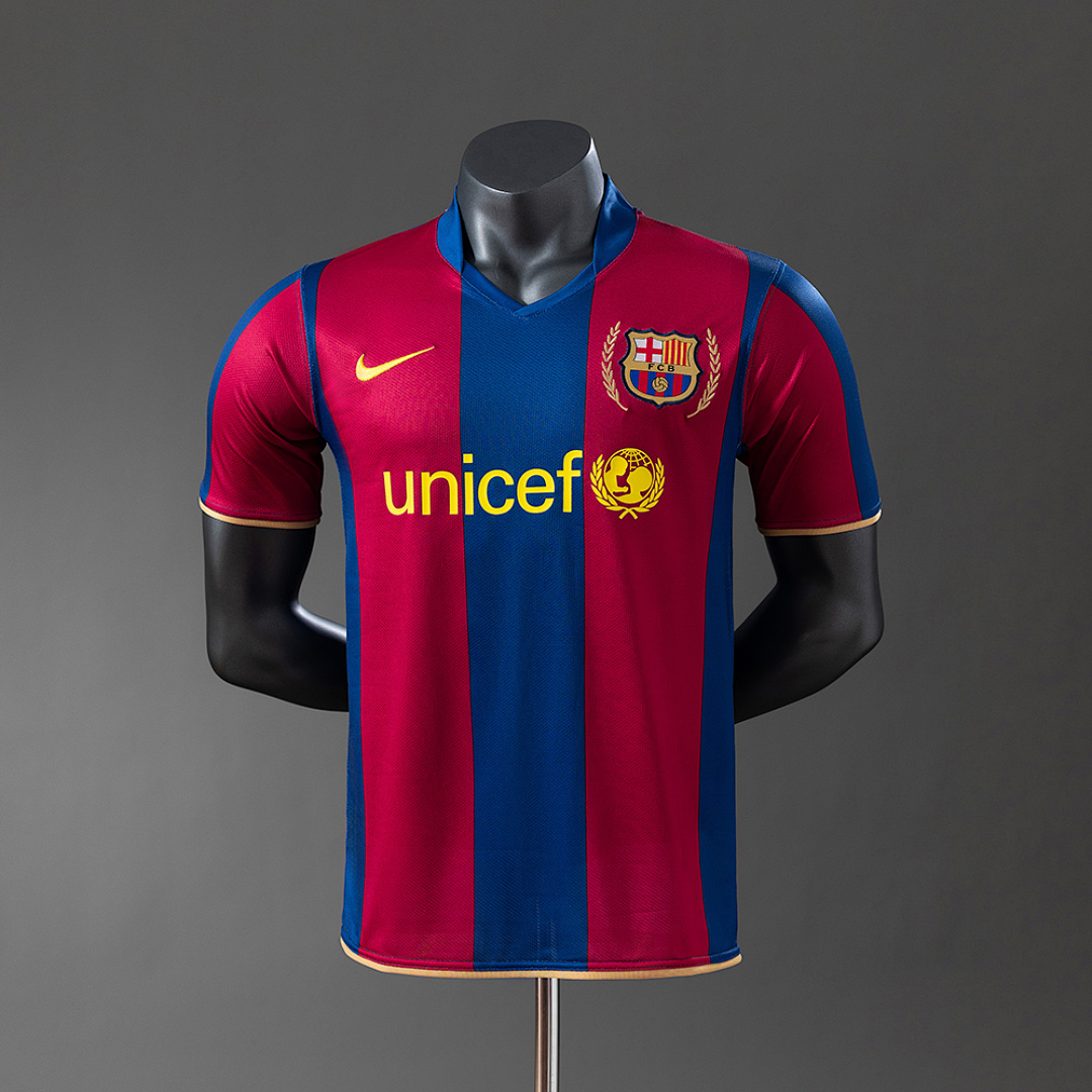 Barcelona 07/08 Versão jogador Retrô Titular Camisa S-3XL, foto 1