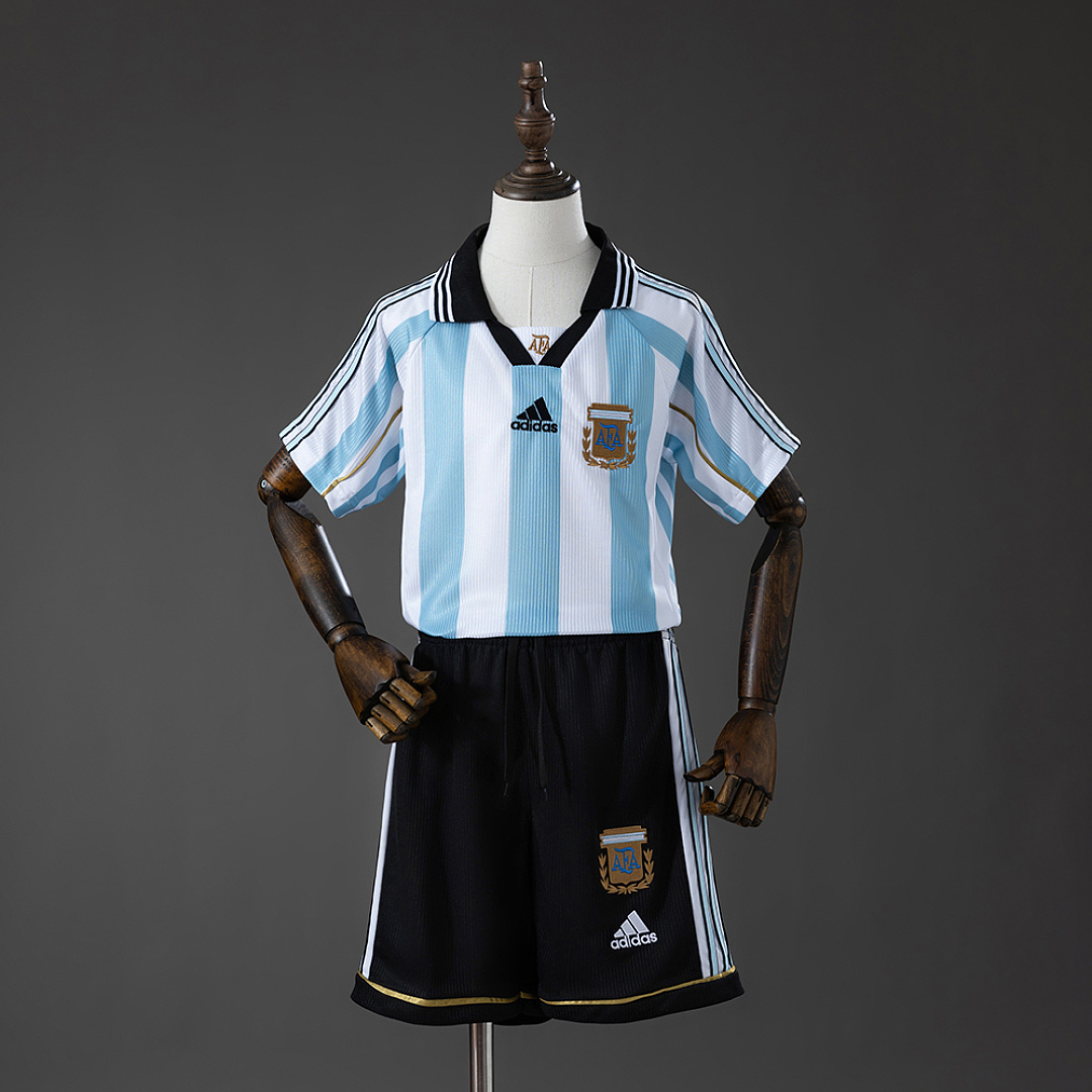 Argentina 1998 Titular Retrô Kit infantil Tamanho 16-28, foto 1