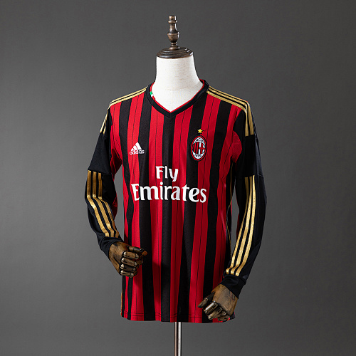 Retrô Manga longa AC13/14 Milan Titular S-XXL