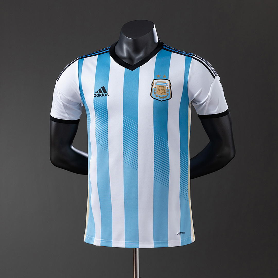 Argentina 2014 Titular Versão jogador Retrô Camisa S-3XL, foto 1