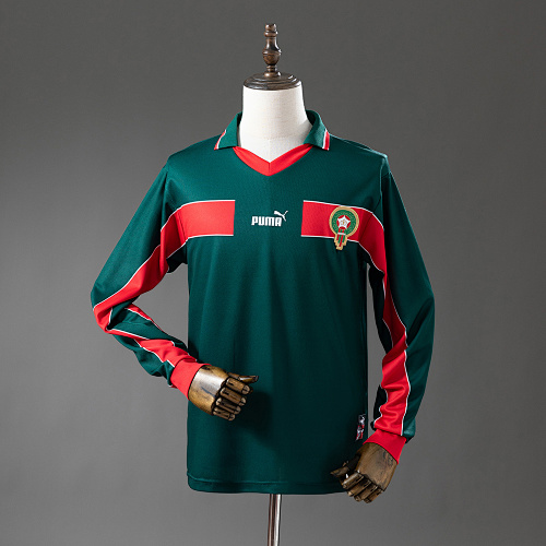 Morocco 1998 Titular Manga longa Retrô Camisa S-XXL