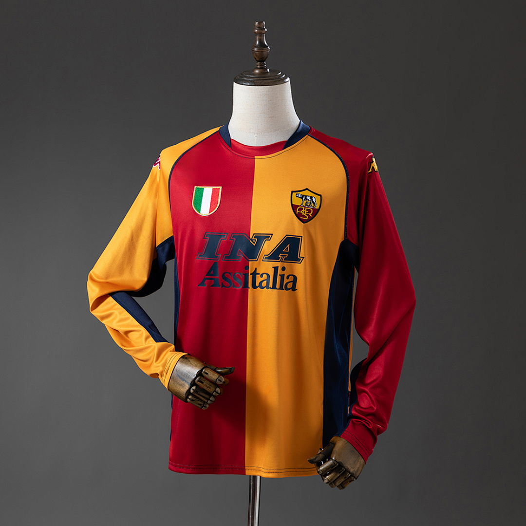 Roma 01/02 Champion Edition Manga longa Retrô Camisa S-XXL, foto 1