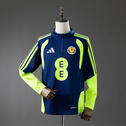 Scotland 2026 Training Top Navy Blue & Fluorescent Green S-XXL