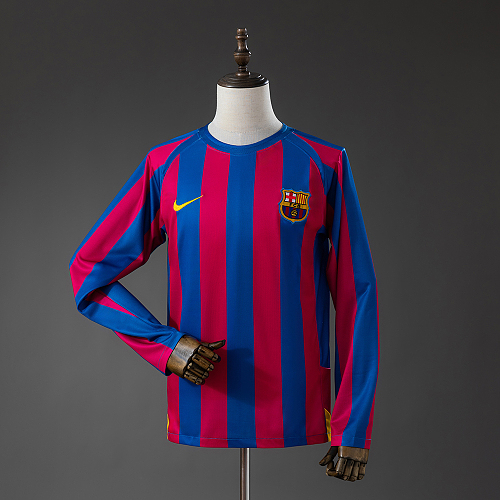 Retrô barcelona 05/06 Manga longa Titular S-XXL