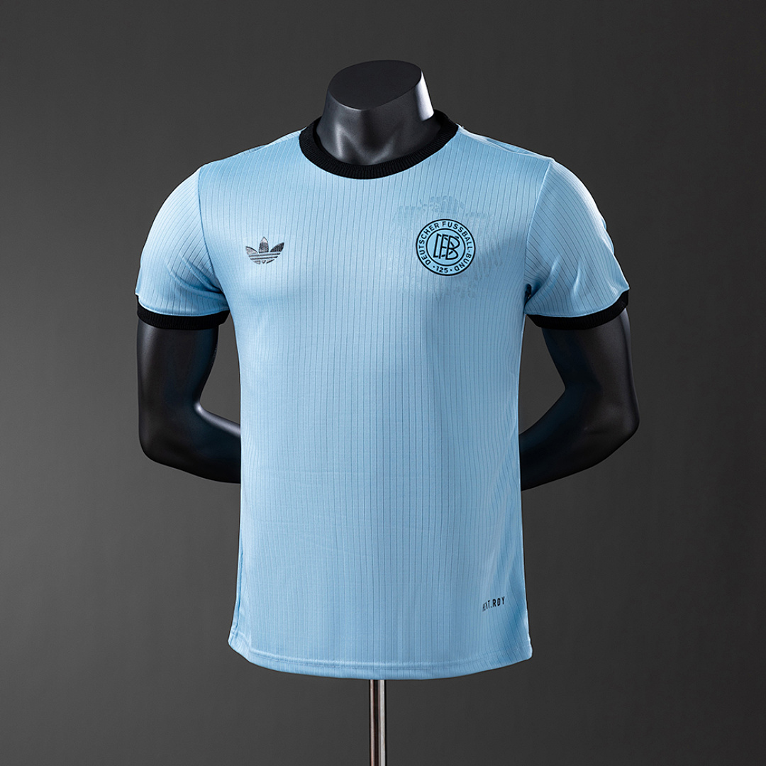 Germany 125th Edição de aniversário Blue Versão jogador Camisa S-4XL, foto 1