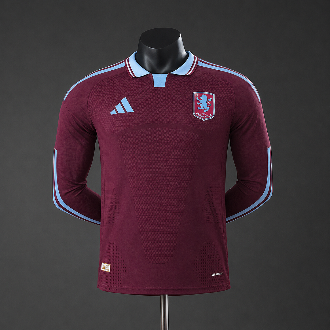 Aston Villa 26/27 Titular Versão jogador Manga longa Camisa S-3XL, foto 1