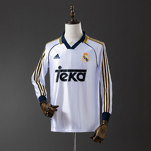 Real Madrid 98/00 Titular Manga longa Retrô Camisa S-XXL