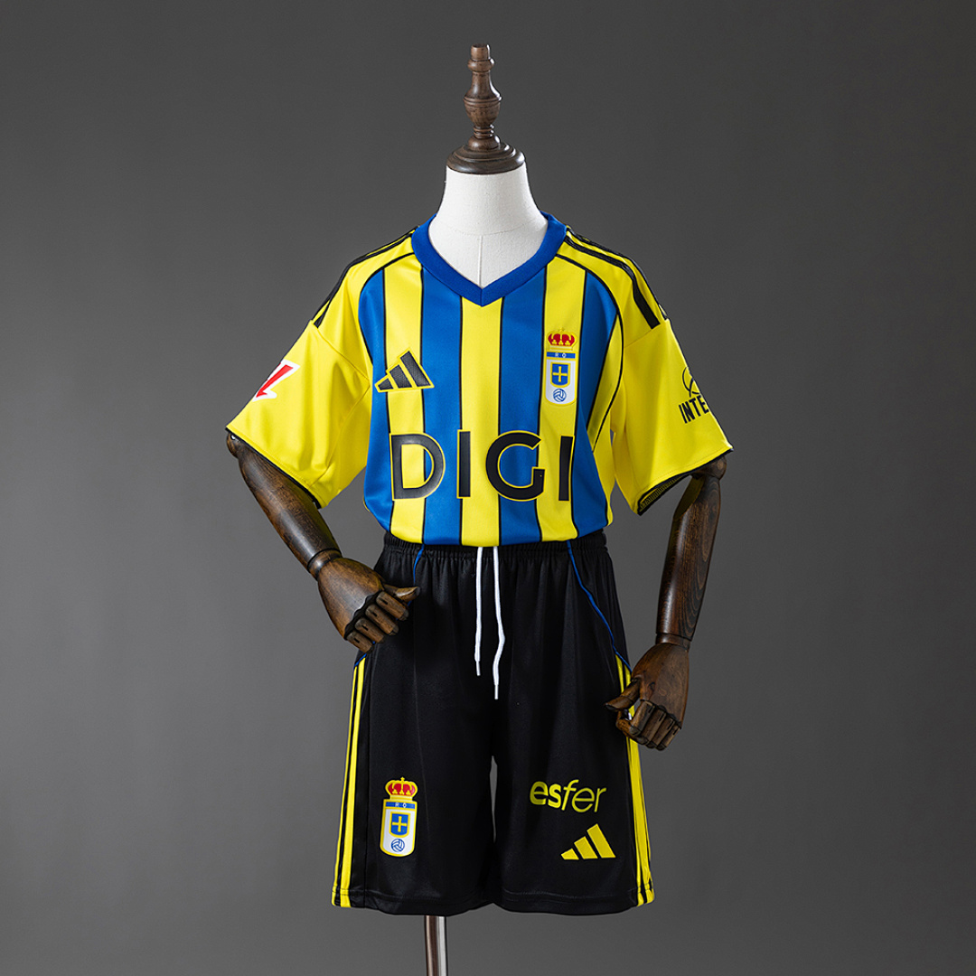 Real Oviedo 25/26 Visitante Kit infantil Tamanho 16-28, foto 1