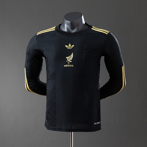 Mexico 25/26 Edição especial Black Manga longa Versão jogador Camisa S-4XL