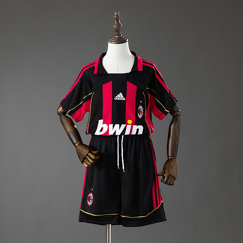 AC Milan 06/07 Titular Retrô Kit infantil Tamanho 16-28