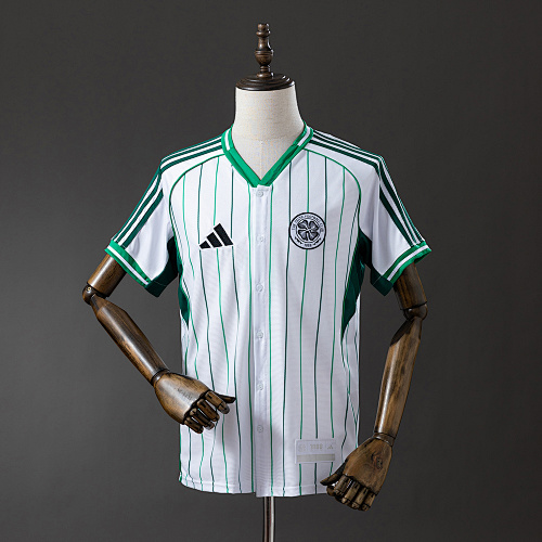 Celtic 25/26 US Pack Full-Button Baseball Camisa White S-XXL
