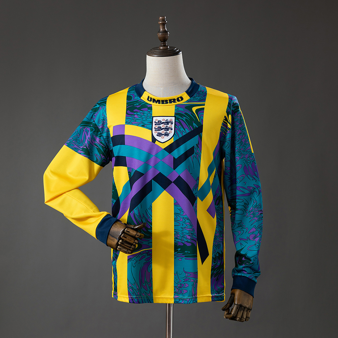 England 1995 Goleiro Manga longa Retrô Camisa S-XXL, foto 1