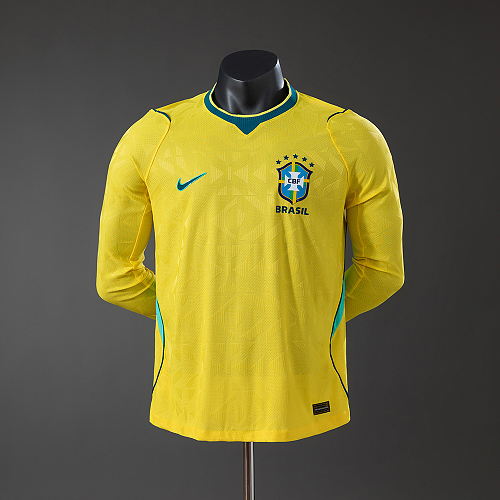 Brazil 2026 Titular Versão jogador Manga longa Camisa S-3XL