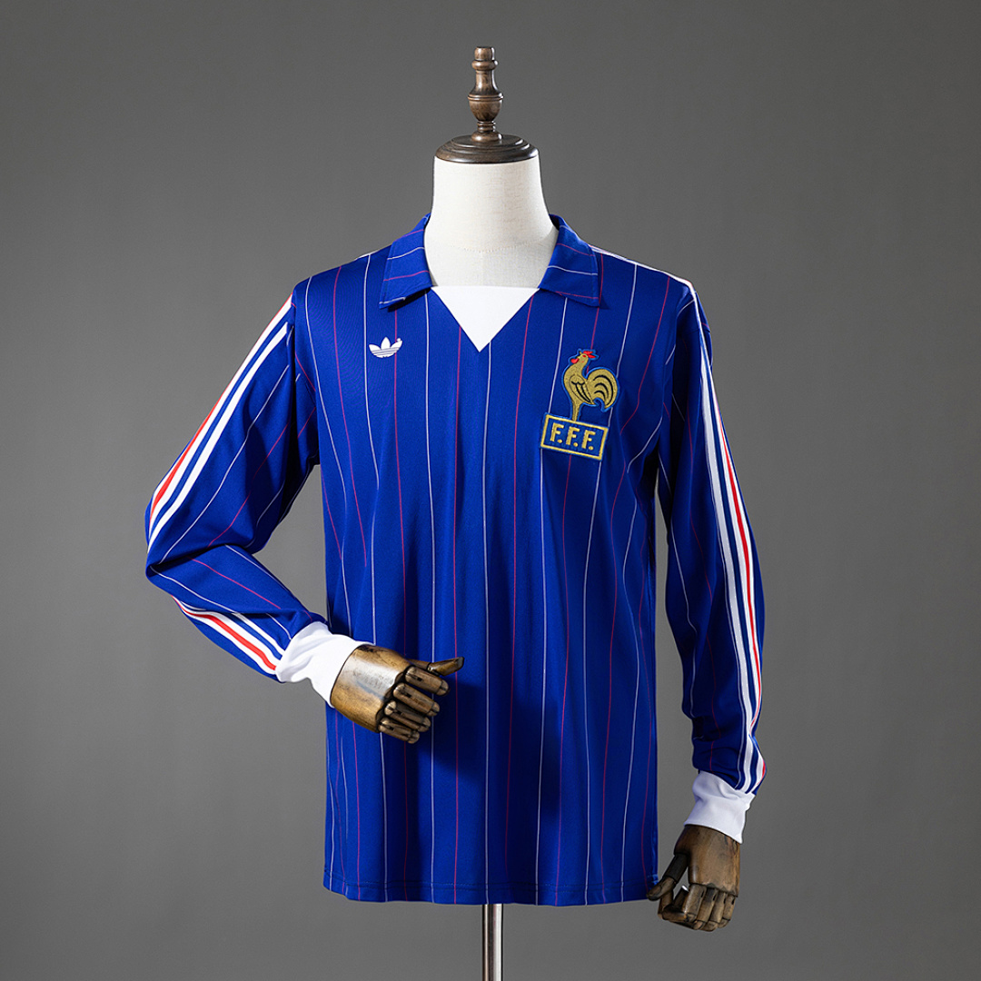 France 80/82 Titular Manga longa Retrô Camisa S-XXL, foto 1