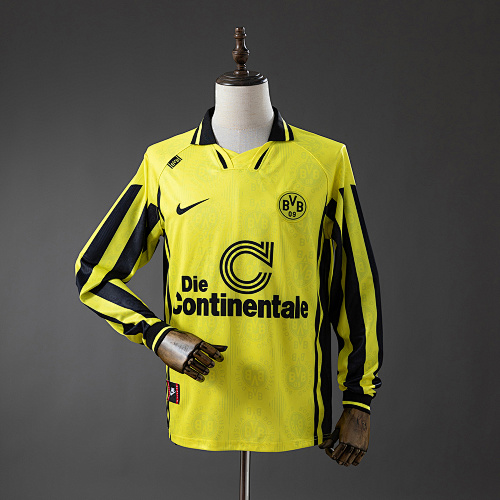 Dortmund 96/97 Titular Manga longa Retrô Camisa S-XXL